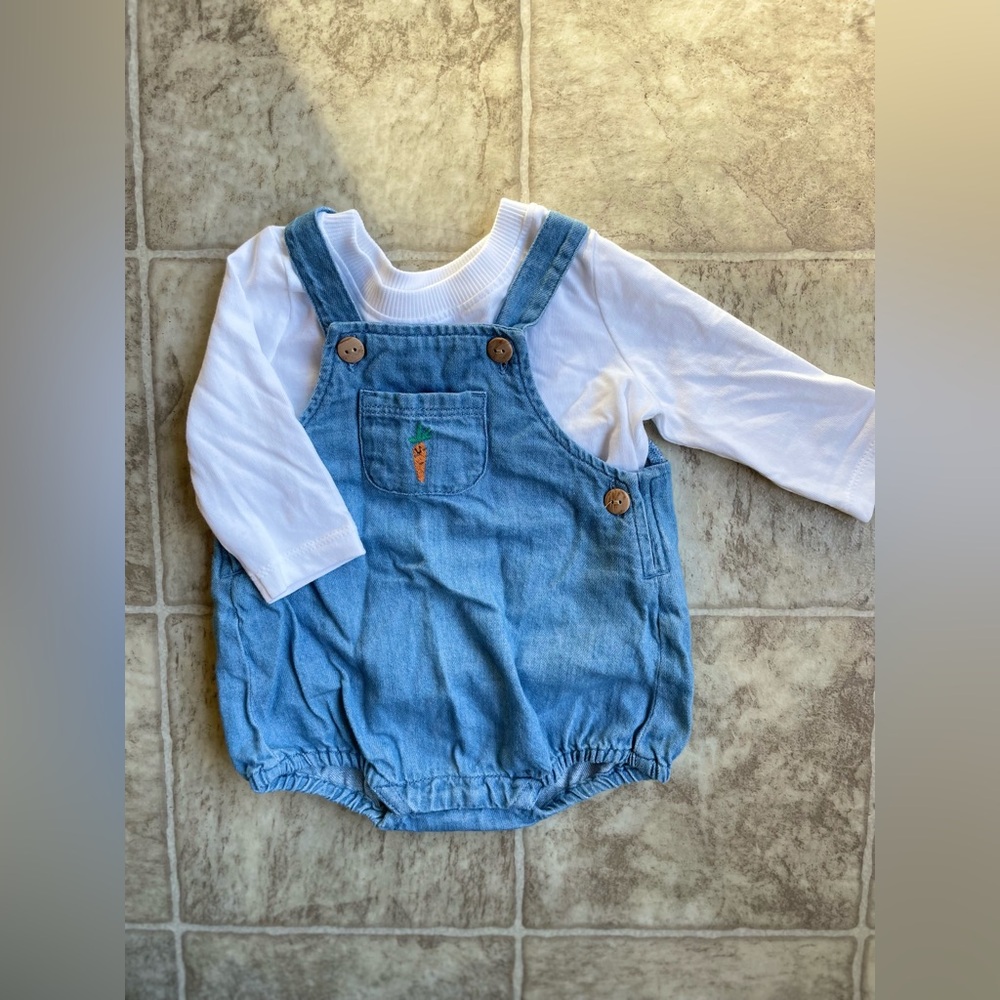 Long Sleeved T-shirt and One Piece Romper Set for Baby